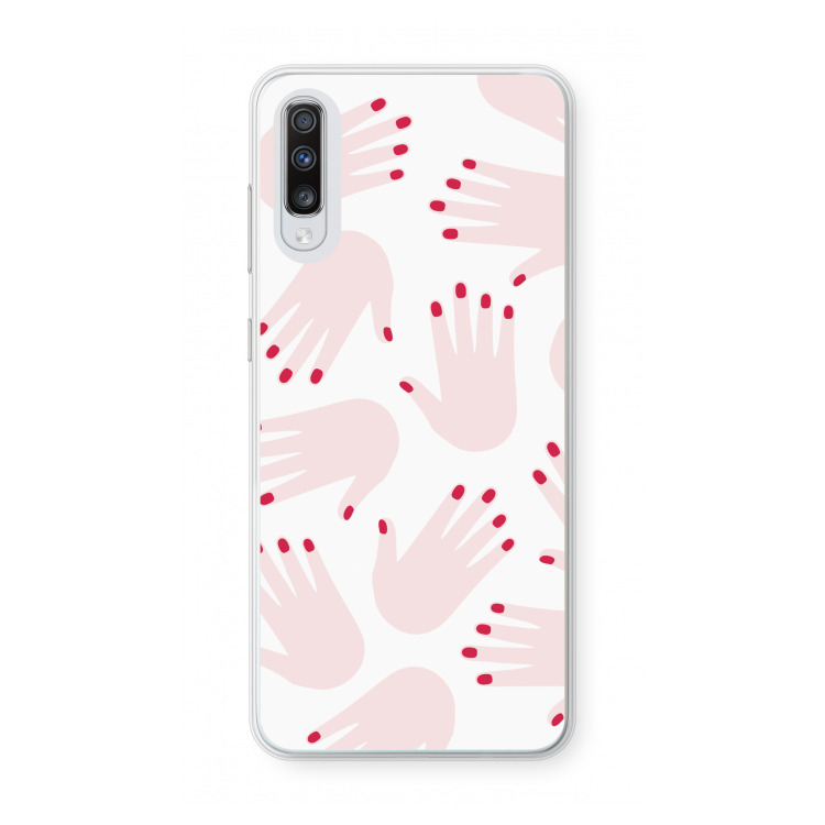 Hands pink: Samsung Galaxy A70 Transparant Hoesje