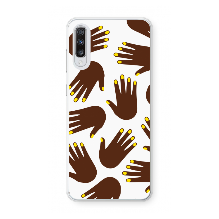 Hands dark: Samsung Galaxy A70 Transparant Hoesje