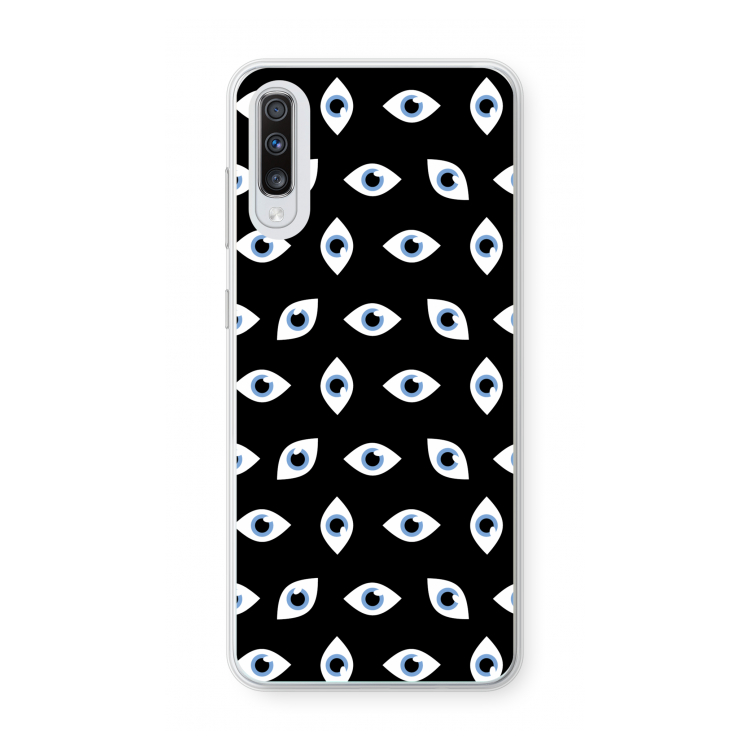 Eyes pattern: Samsung Galaxy A70 Transparant Hoesje
