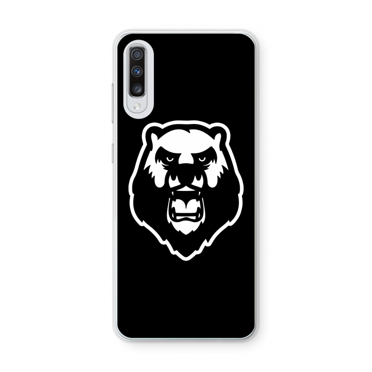 Angry Bear (black): Samsung Galaxy A70 Transparant Hoesje