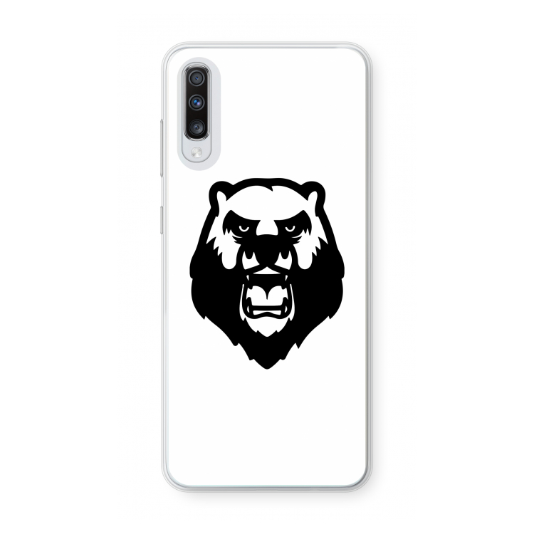 Angry Bear (white): Samsung Galaxy A70 Transparant Hoesje
