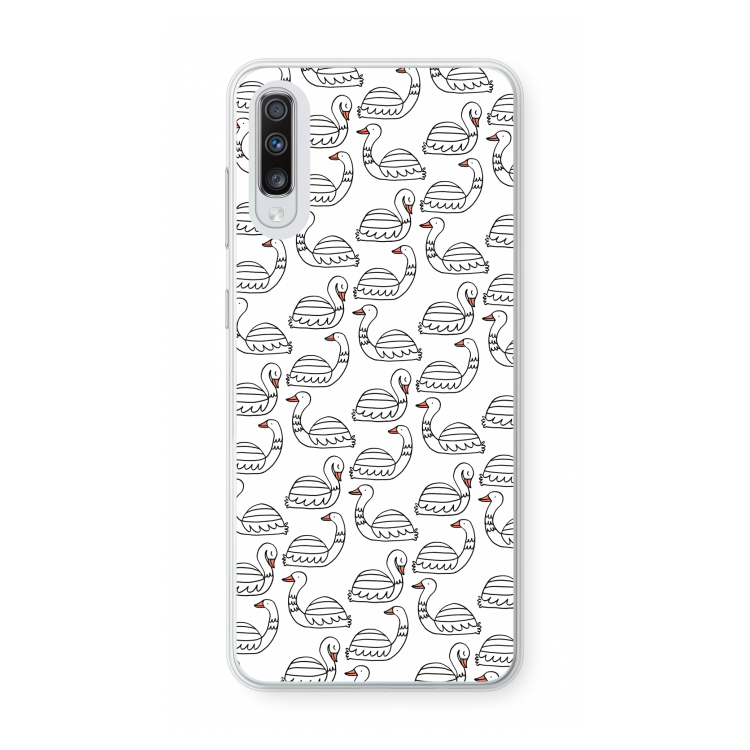 Zwanen: Samsung Galaxy A70 Transparant Hoesje