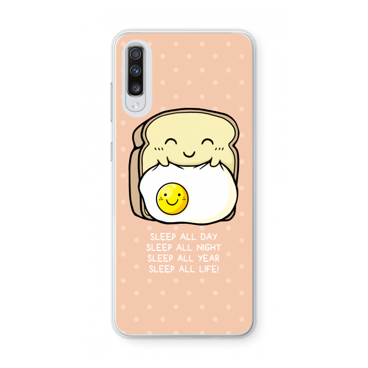 Sleep All Day: Samsung Galaxy A70 Transparant Hoesje