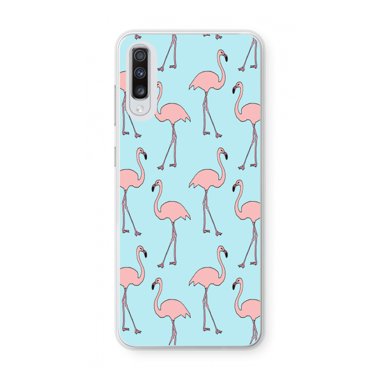 Anything Flamingoes: Samsung Galaxy A70 Transparant Hoesje
