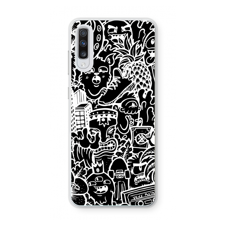 Vexx Black Mixtape: Samsung Galaxy A70 Transparant Hoesje