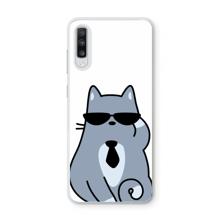 Cool cat: Samsung Galaxy A70 Transparant Hoesje