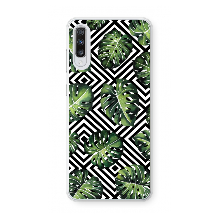 Geometrische jungle: Samsung Galaxy A70 Transparant Hoesje
