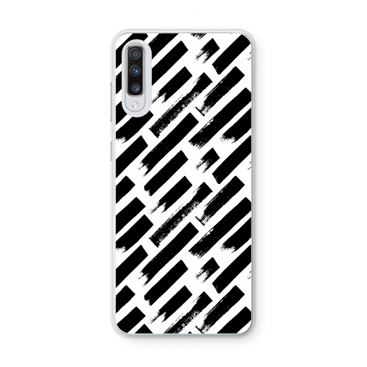 Zwarte vegen: Samsung Galaxy A70 Transparant Hoesje