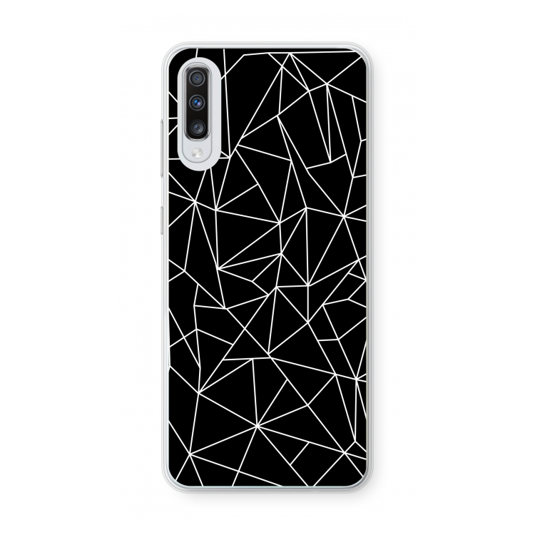 Geometrische lijnen wit: Samsung Galaxy A70 Transparant Hoesje