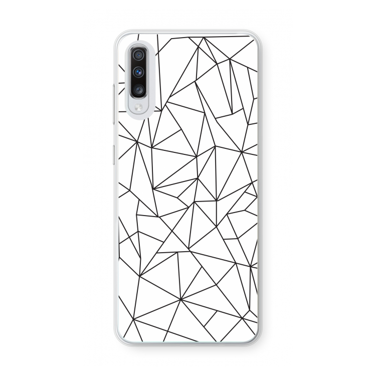 Geometrische lijnen zwart: Samsung Galaxy A70 Transparant Hoesje