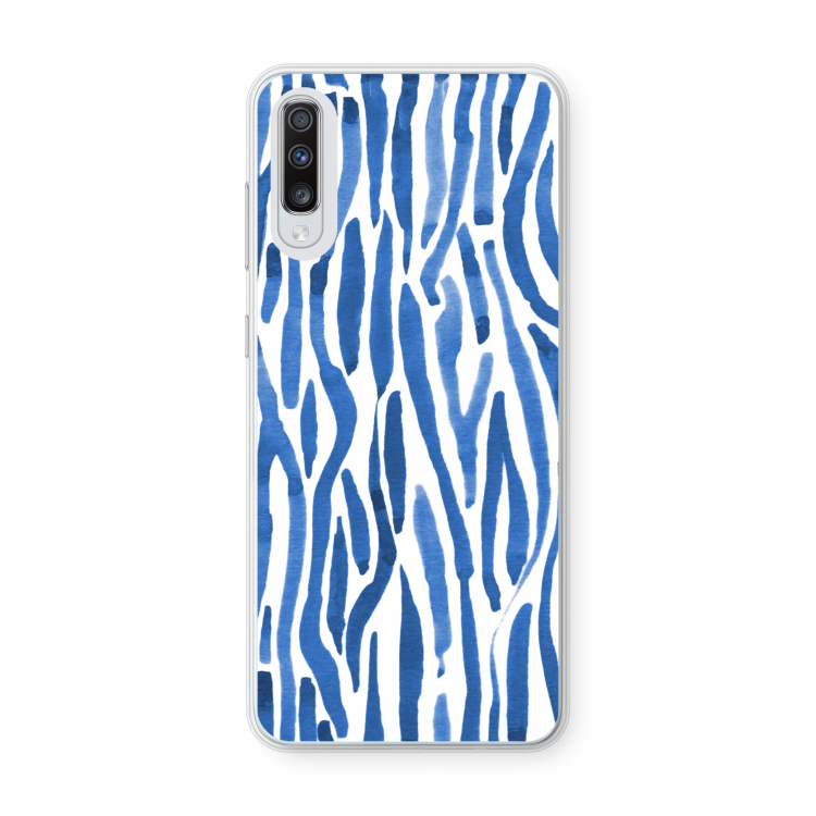 Blauwe nerven: Samsung Galaxy A70 Transparant Hoesje