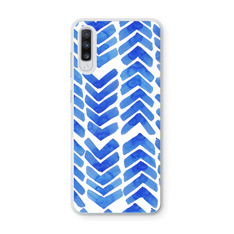 Blauwe pijlen: Samsung Galaxy A70 Transparant Hoesje