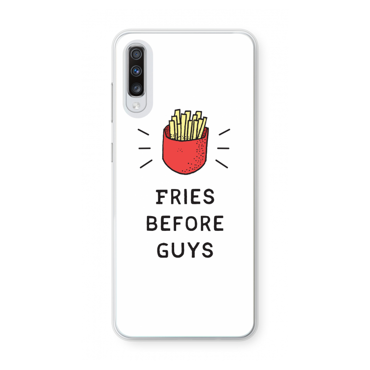 Fries before guys: Samsung Galaxy A70 Transparant Hoesje