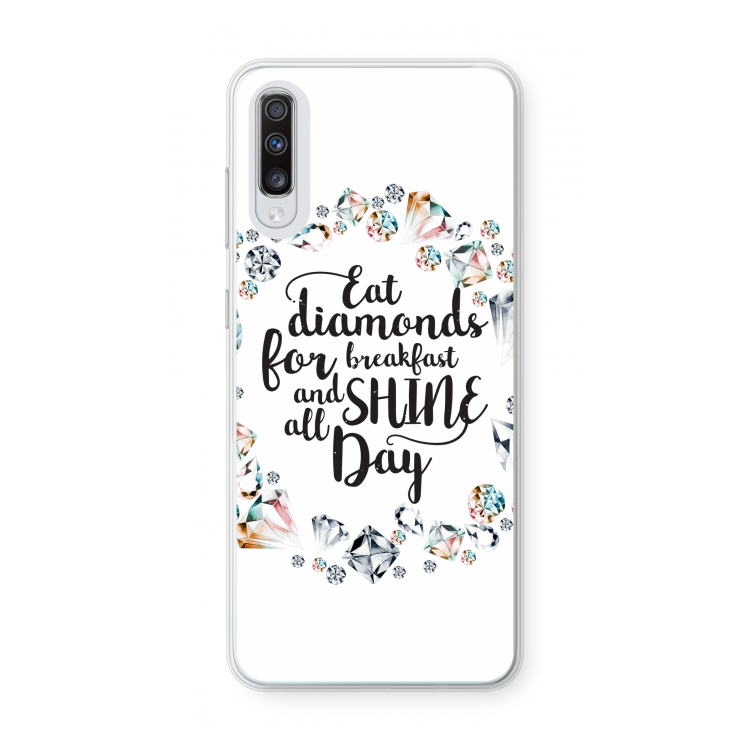 Diamonds: Samsung Galaxy A70 Transparant Hoesje