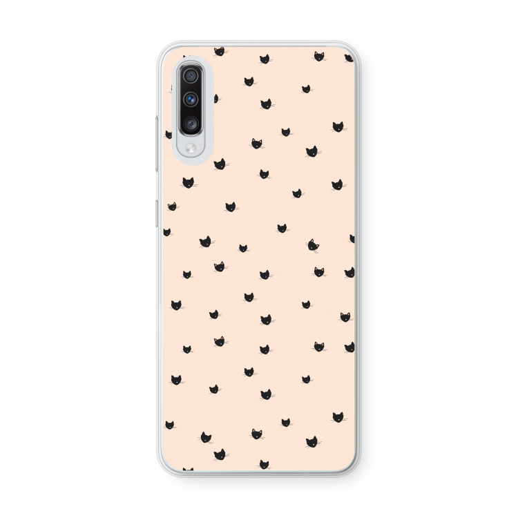 Kleine kattenkopjes: Samsung Galaxy A70 Transparant Hoesje