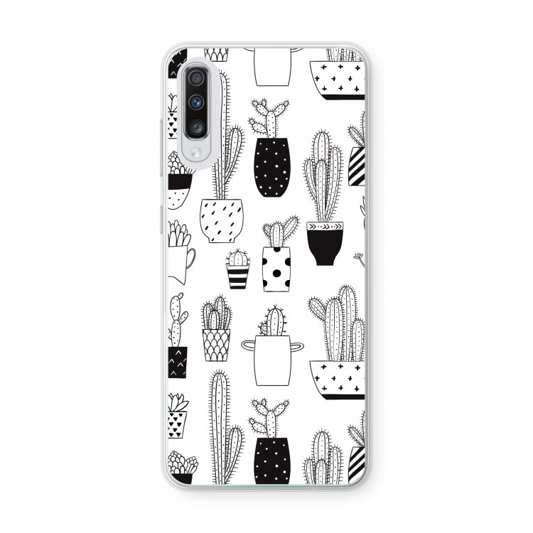 Cactusmotief: Samsung Galaxy A70 Transparant Hoesje