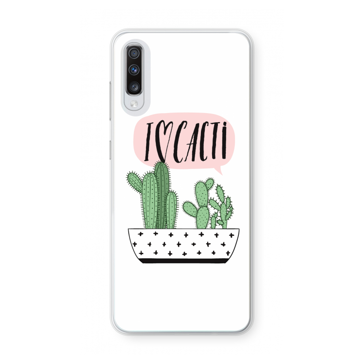 I love cacti: Samsung Galaxy A70 Transparant Hoesje