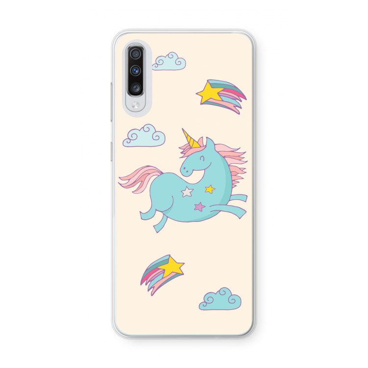 Vliegende eenhoorn: Samsung Galaxy A70 Transparant Hoesje