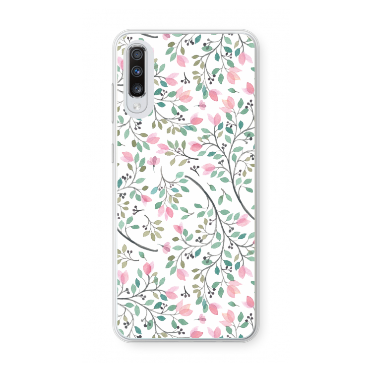 Sierlijke bloemen: Samsung Galaxy A70 Transparant Hoesje