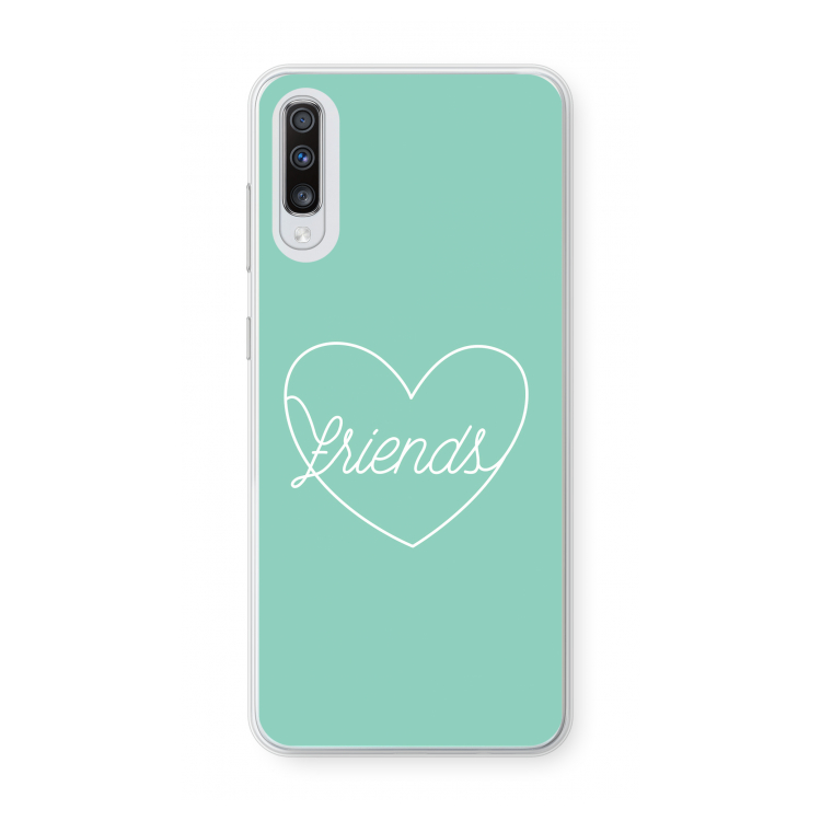 Friends heart pastel: Samsung Galaxy A70 Transparant Hoesje