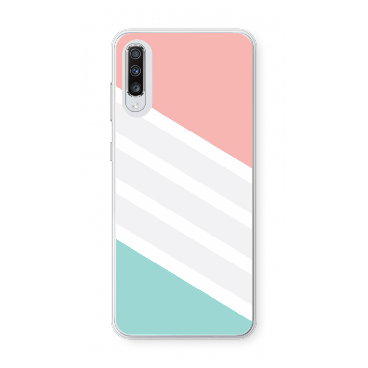 Strepen pastel: Samsung Galaxy A70 Transparant Hoesje