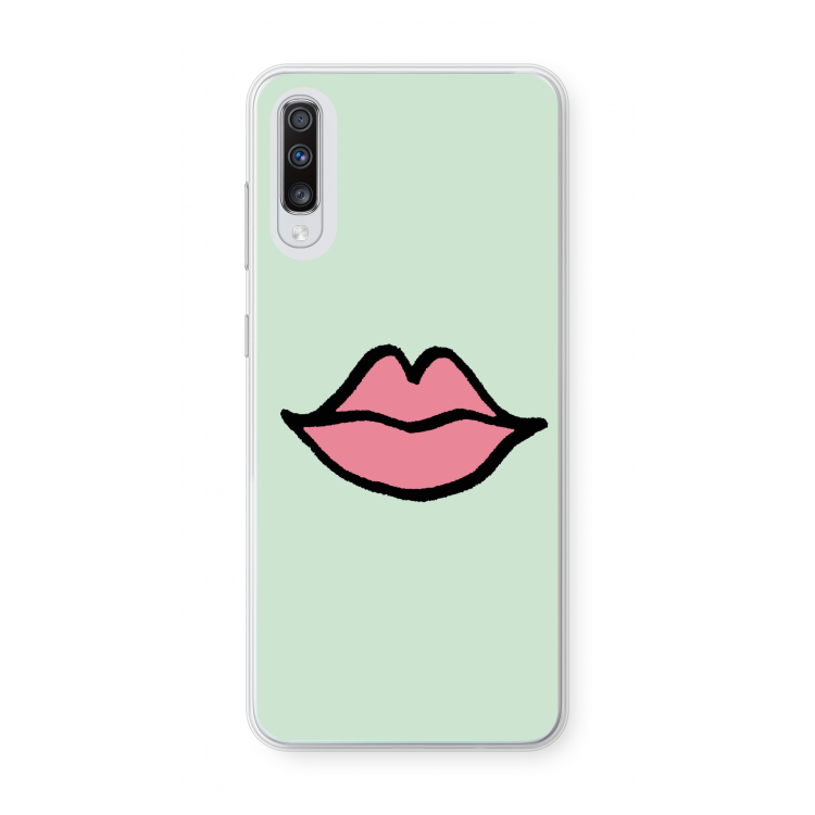 Kusje: Samsung Galaxy A70 Transparant Hoesje