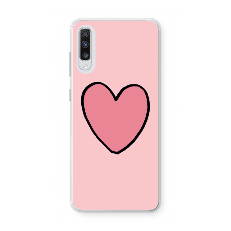 Hartje: Samsung Galaxy A70 Transparant Hoesje
