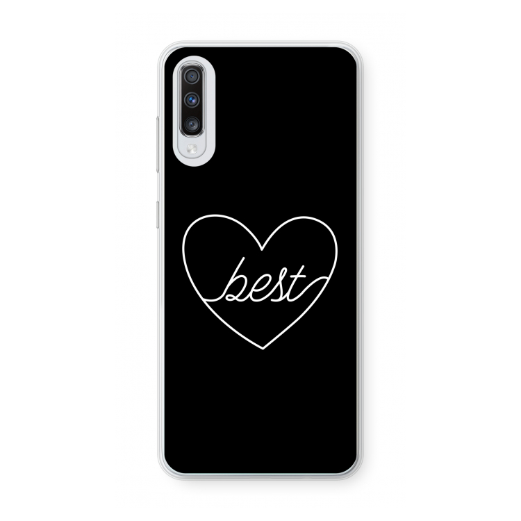 Best heart black: Samsung Galaxy A70 Transparant Hoesje