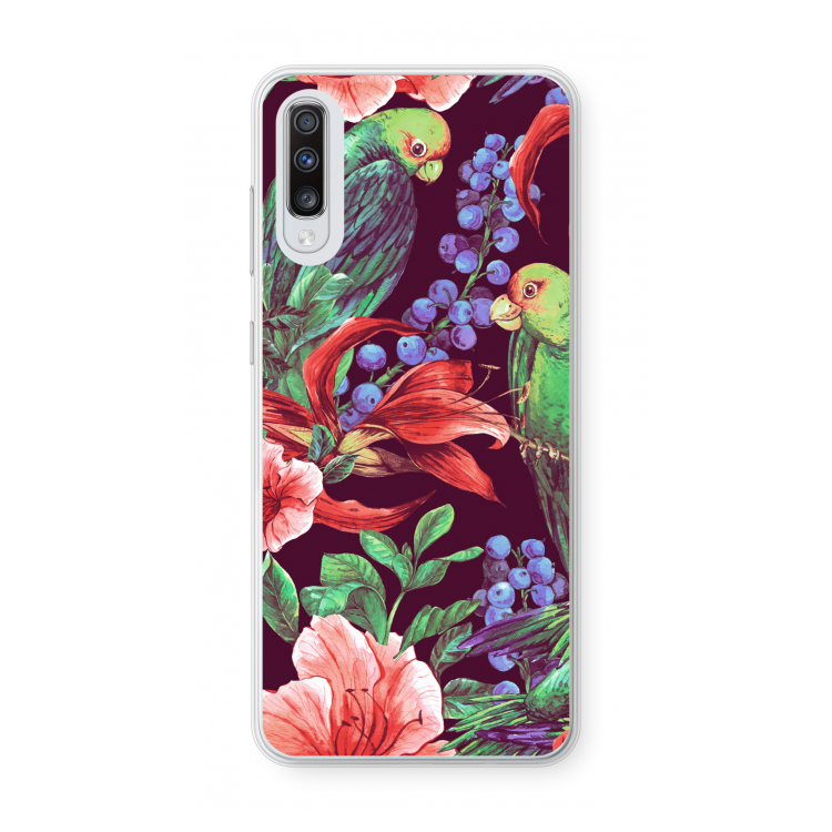 Papegaaien: Samsung Galaxy A70 Transparant Hoesje