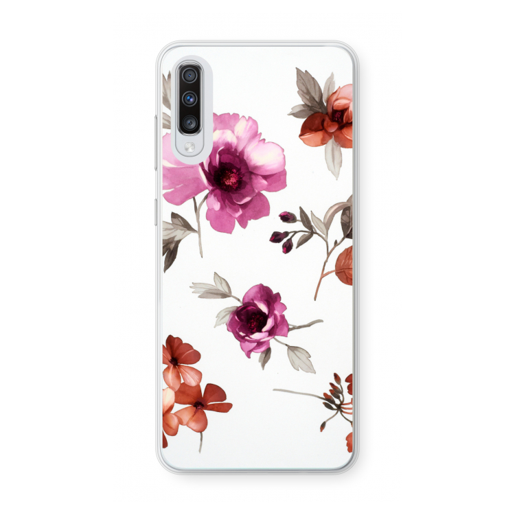 Geschilderde bloemen: Samsung Galaxy A70 Transparant Hoesje