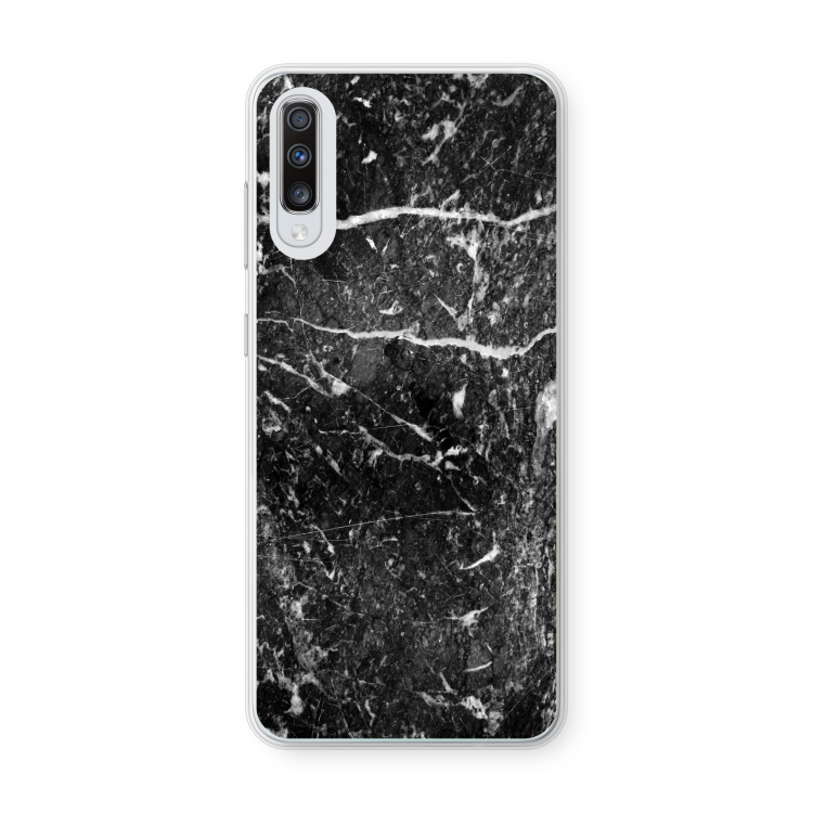 Zwart marmer: Samsung Galaxy A70 Transparant Hoesje