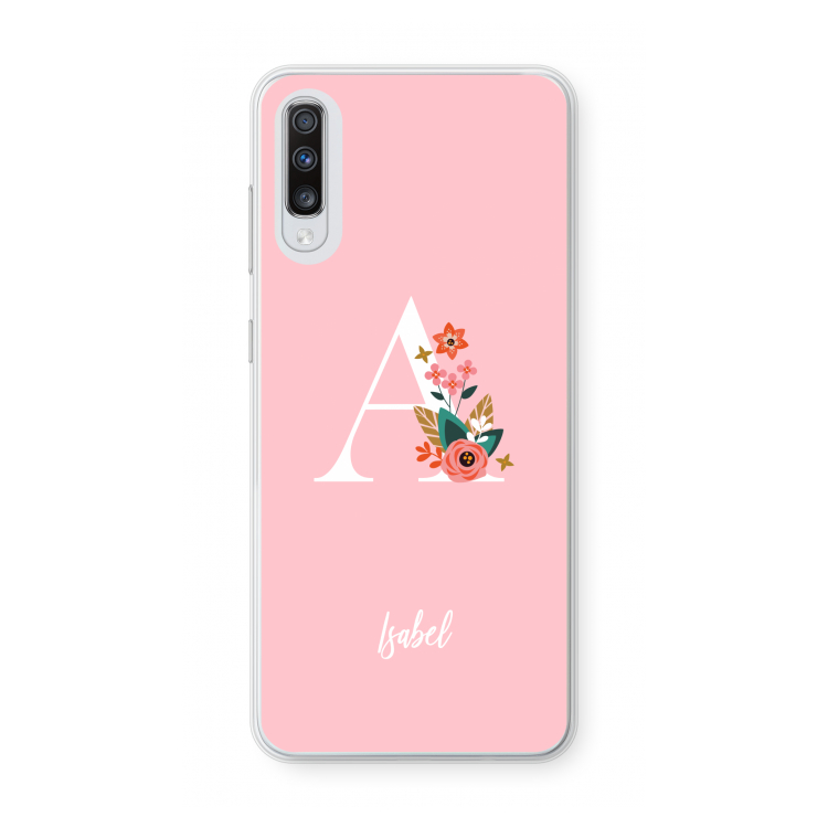 Pink Bouquet: Samsung Galaxy A70 Transparant Hoesje