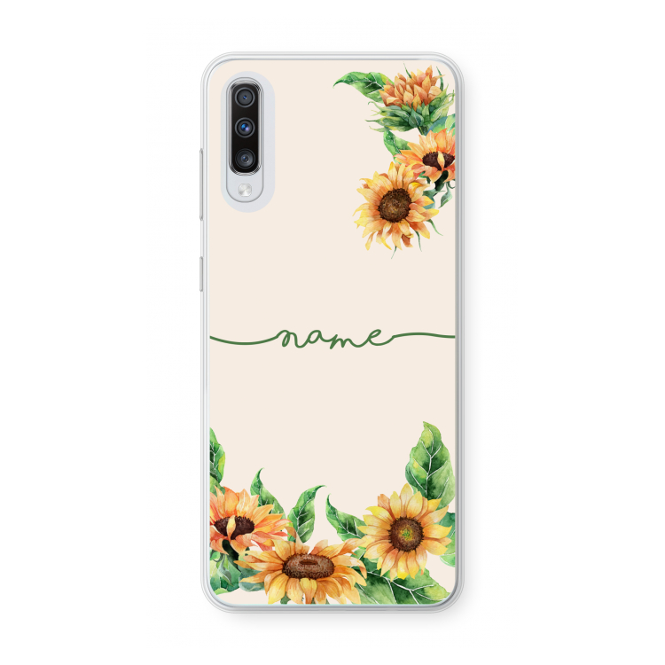 Zonnebloemen: Samsung Galaxy A70 Transparant Hoesje