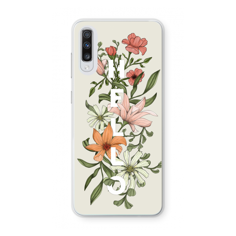 Hello bloemen: Samsung Galaxy A70 Transparant Hoesje