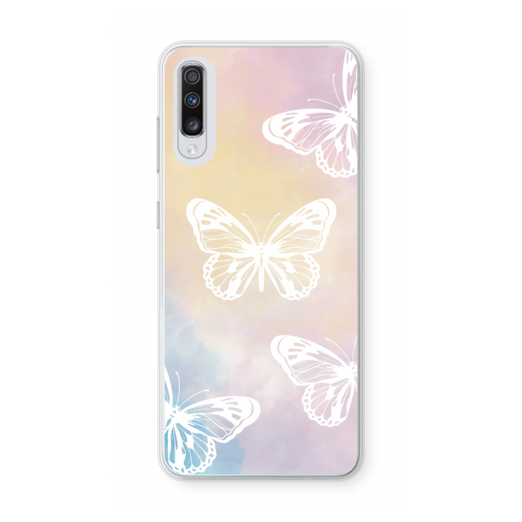White butterfly: Samsung Galaxy A70 Transparant Hoesje