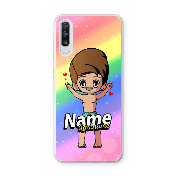 Chibi Maker man: Samsung Galaxy A70 Transparant Hoesje