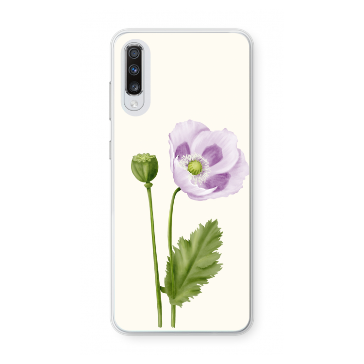 Purple poppy: Samsung Galaxy A70 Transparant Hoesje