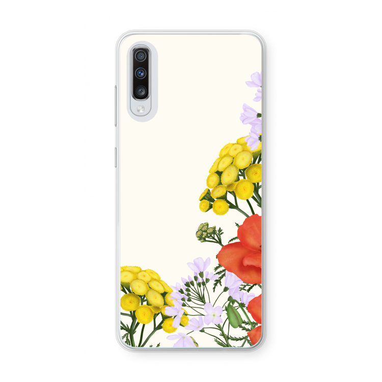 Wilde bloemen: Samsung Galaxy A70 Transparant Hoesje