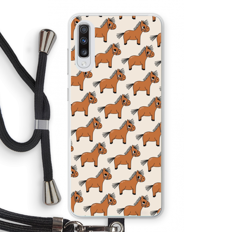 Pony: Samsung Galaxy A70 Transparant Hoesje met koord
