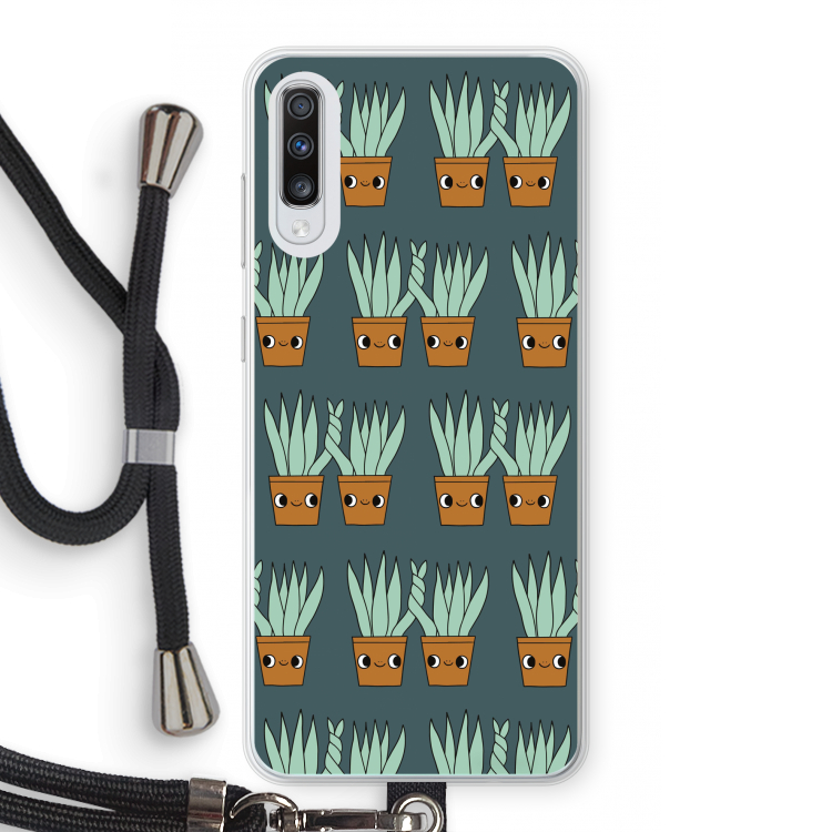 Sansevieria: Samsung Galaxy A70 Transparant Hoesje met koord
