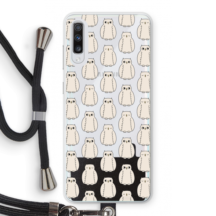 Uilen: Samsung Galaxy A70 Transparant Hoesje met koord