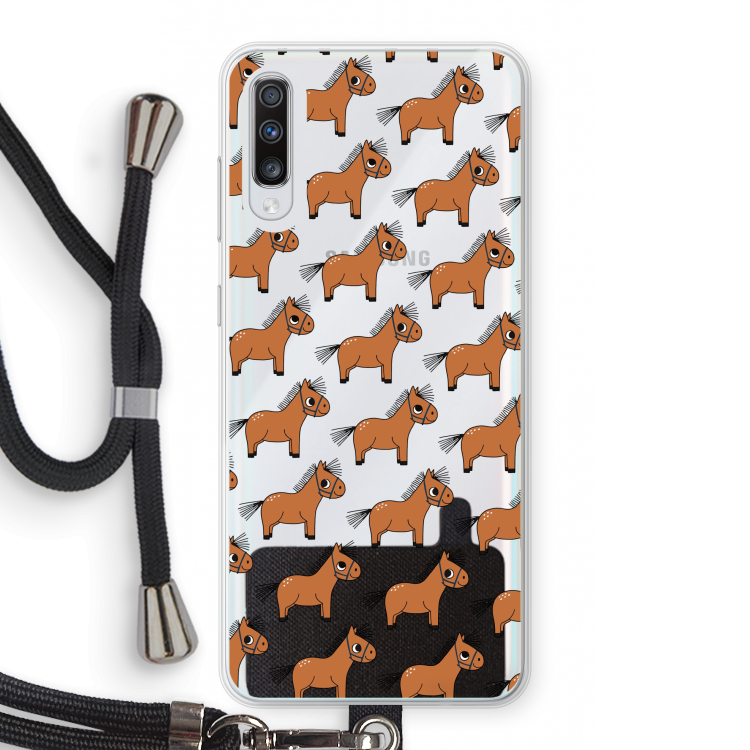 Pony: Samsung Galaxy A70 Transparant Hoesje met koord
