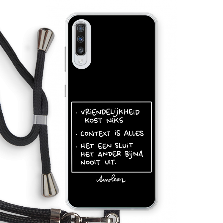 Mijn Motto's: Samsung Galaxy A70 Transparant Hoesje met koord
