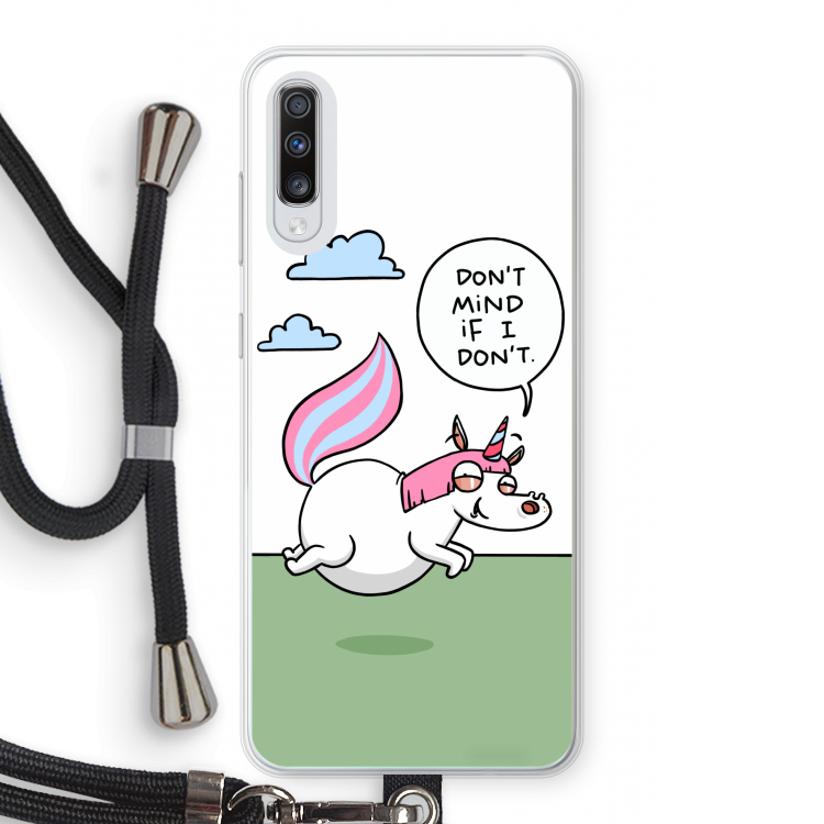 Unicorn: Samsung Galaxy A70 Transparant Hoesje met koord