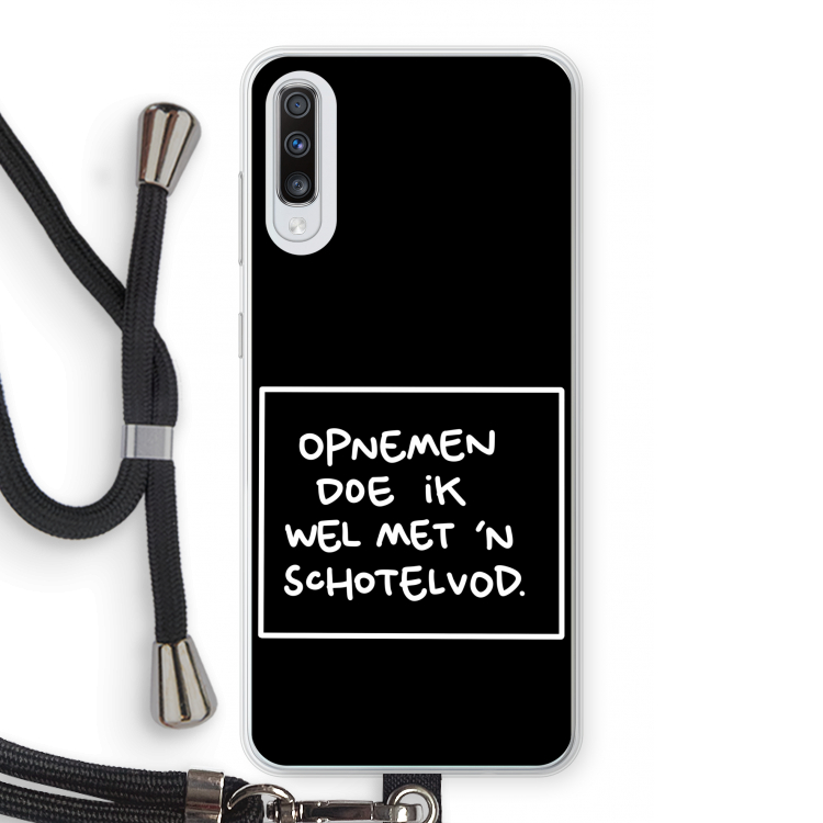 Schotelvod: Samsung Galaxy A70 Transparant Hoesje met koord