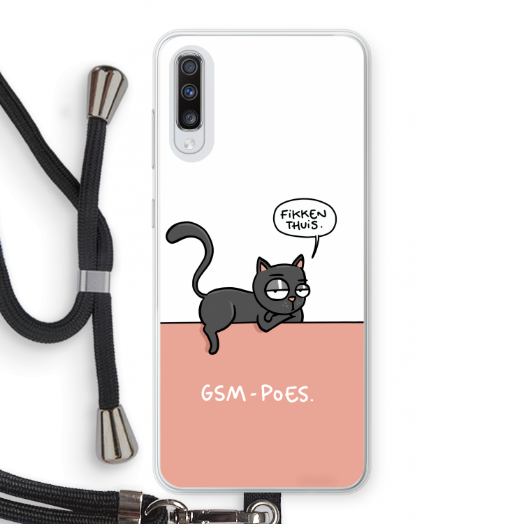 GSM poes: Samsung Galaxy A70 Transparant Hoesje met koord