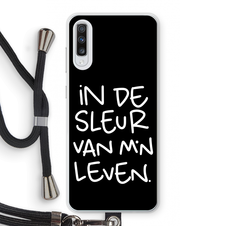 De Sleur: Samsung Galaxy A70 Transparant Hoesje met koord