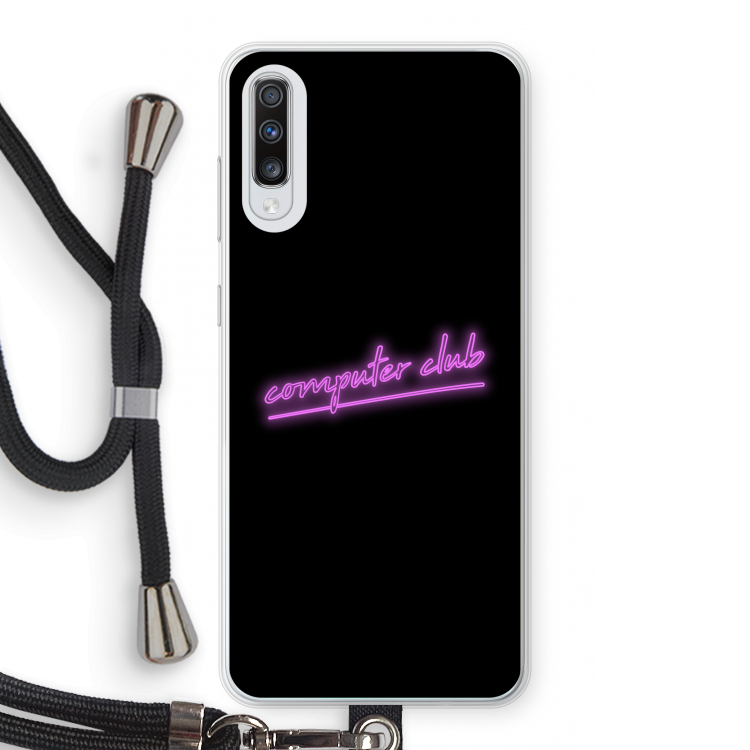 Vice Black: Samsung Galaxy A70 Transparant Hoesje met koord