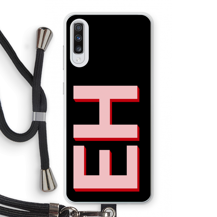 Monogram: Samsung Galaxy A70 Transparant Hoesje met koord