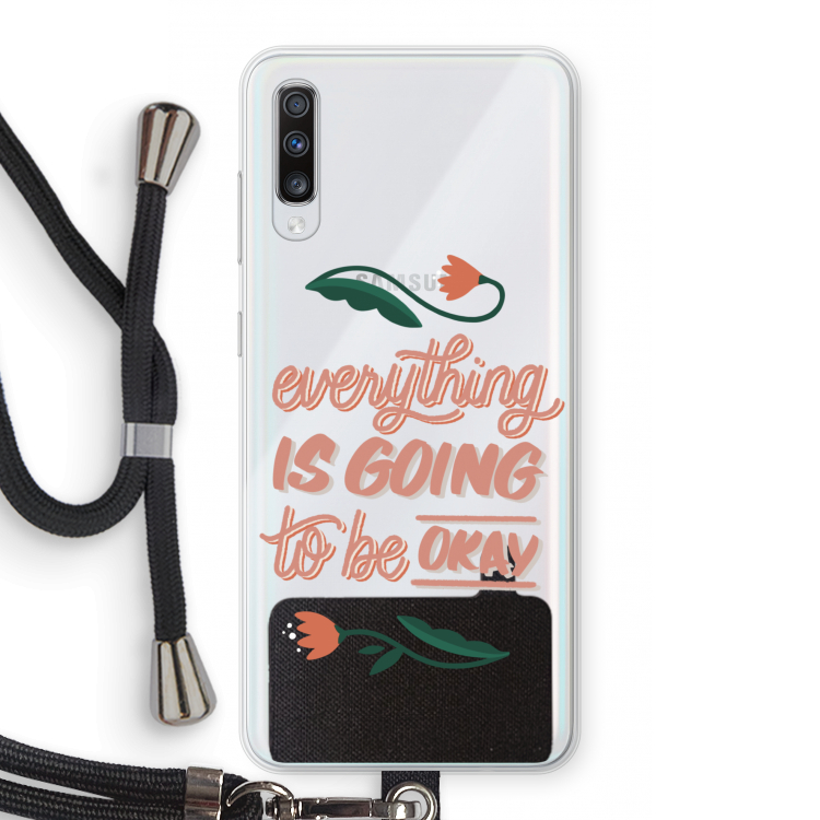 Optimistic flower girl: Samsung Galaxy A70 Transparant Hoesje met koord